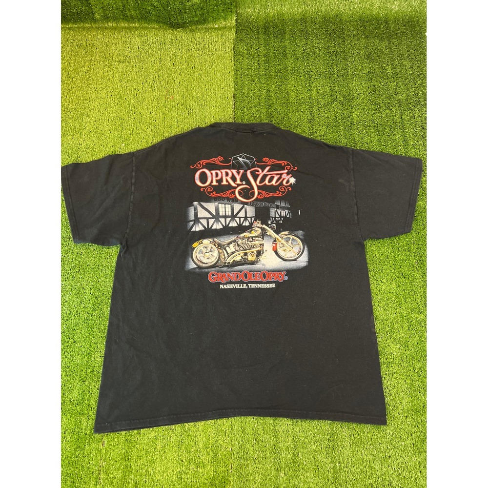 Grand Ole Opry Star Nashville Tennessee Motorcycle Graphic T-Shirt Mens XL Black